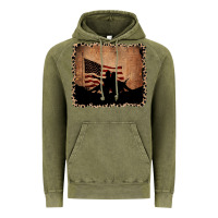 Vintage Olive America Western Cowboy and Cowgirl Leopard Frame Vintage Hoodie - CowCowDesign