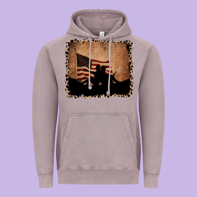 America Western Cowboy And Cowgirl Leopard Frame Vintage Hoodie Designed By Cowcowdesign