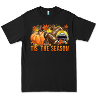 Black Tis' the season Football yellow helmet Premium Tee - NancyCooperArtShop