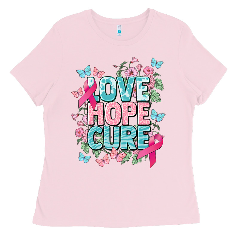 Love Hope Cure Cancer Awareness Ladies Tee by HowdyJamesFarm | Teevron