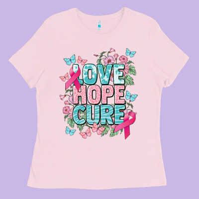 Love Hope Cure Cancer Awareness Ladies Tee Designed By Howdyjamesfarm