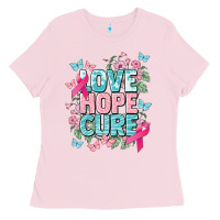 Bubblegum Pink Love hope cure cancer Awareness Ladies Tee - HowdyJamesFarm