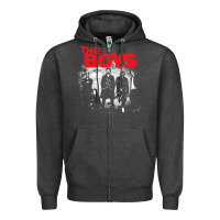 Charcoal Heather The Boys Graffiti Group Photo Zipper Hoodie - longCreatives