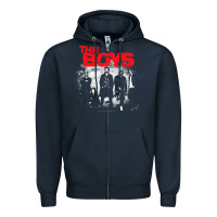 Navy The Boys Graffiti Group Photo Zipper Hoodie - longCreatives