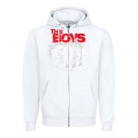 White The Boys Graffiti Group Photo Zipper Hoodie - longCreatives