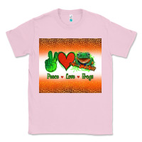 Bubblegum Pink peace love frogs Classic Tee - Jasminsmagicworld