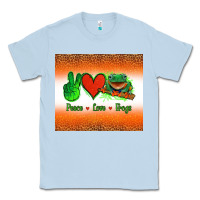 Dusty Blue peace love frogs Classic Tee - Jasminsmagicworld