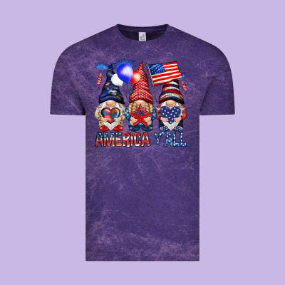 America Y'all With Gnomies Vintage Tee Designed By Howdyjamesfarm