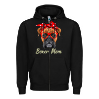 Black Boxer Mom Dogs  Mothers Day Dog Lovers Gifts For Women Zipper Hoodie - longCreatives