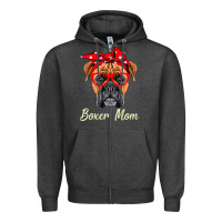Charcoal Heather Boxer Mom Dogs  Mothers Day Dog Lovers Gifts For Women Zipper Hoodie - longCreatives