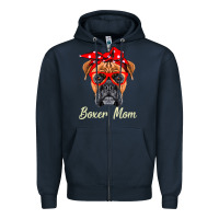 Navy Boxer Mom Dogs  Mothers Day Dog Lovers Gifts For Women Zipper Hoodie - longCreatives