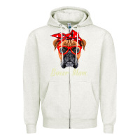 Oatmeal Heather Boxer Mom Dogs  Mothers Day Dog Lovers Gifts For Women Zipper Hoodie - longCreatives