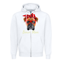 White Boxer Mom Dogs  Mothers Day Dog Lovers Gifts For Women Zipper Hoodie - longCreatives