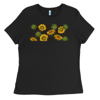 Black summer with sunflowers Ladies Tee - TumblerDesignByShophia
