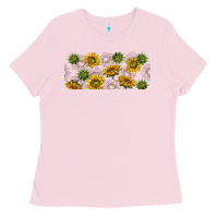 Bubblegum Pink summer with sunflowers Ladies Tee - TumblerDesignByShophia