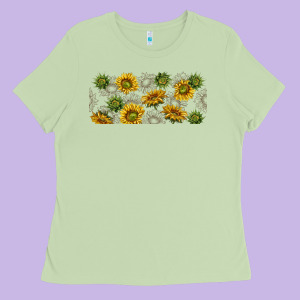 Summer With Sunflowers Ladies Tee Designed By Tumblerdesignbyshophia