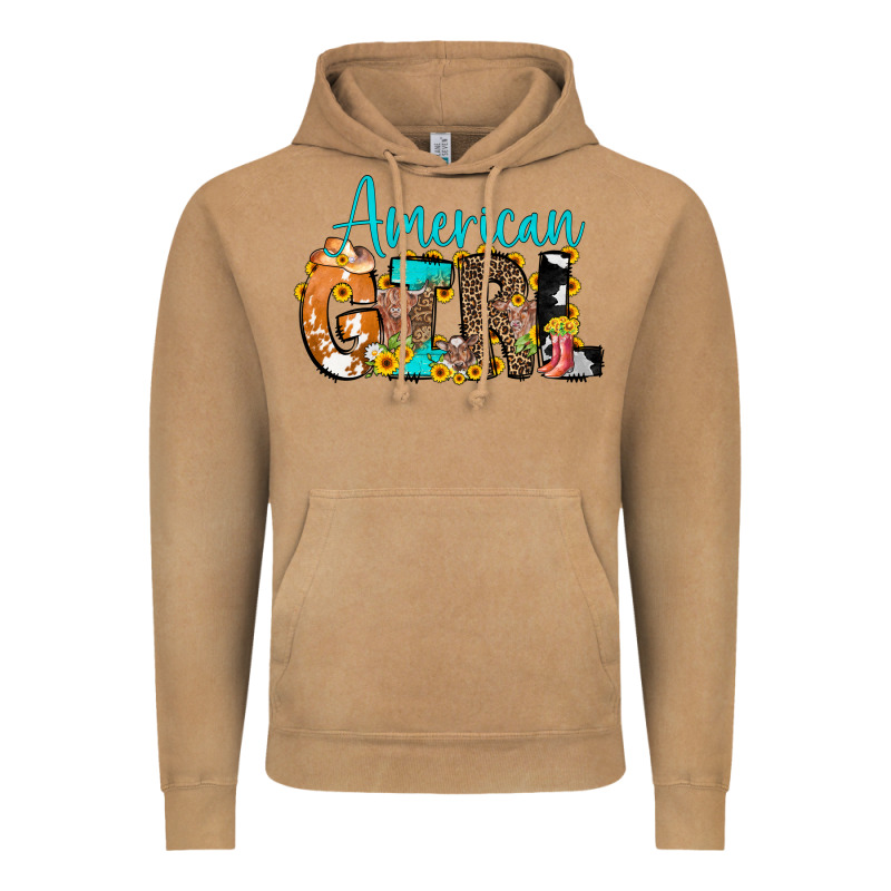 American Girl, Western Cowhide Vintage Hoodie by CowCowDesign | Teevron