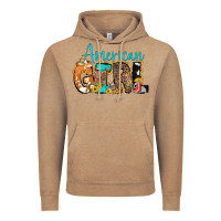 Vintage Coffee American Girl, western Cowhide Vintage Hoodie - CowCowDesign