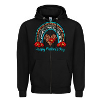Black happy mother's day rainbow Zipper Hoodie - Artiststas