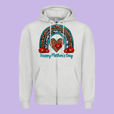 Happy Mother's Day Rainbow Zipper Hoodie Designed By Artiststas