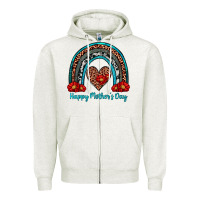 Oatmeal Heather happy mother's day rainbow Zipper Hoodie - Artiststas