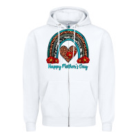 White happy mother's day rainbow Zipper Hoodie - Artiststas