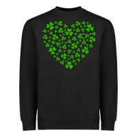 Black shamrock heart Heavyweight Sweatshirt - Artiststas