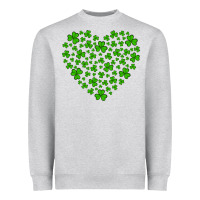 Heather Grey shamrock heart Heavyweight Sweatshirt - Artiststas