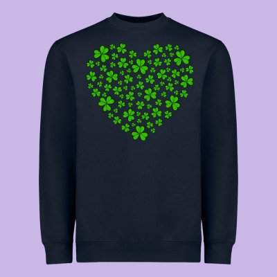 Shamrock Heart Heavyweight Sweatshirt Designed By Artiststas