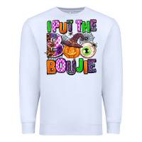White Hallowen Boo Premium Sweatshirt - AdoDesignShop