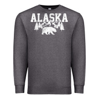 Charcoal Heather Alaska Mountains Forest Hunting Usa Premium Sweatshirt - longCreatives