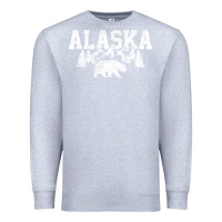 Heather Grey Alaska Mountains Forest Hunting Usa Premium Sweatshirt - longCreatives