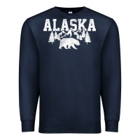 Navy Alaska Mountains Forest Hunting Usa Premium Sweatshirt - longCreatives