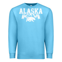 Ocean Blue Alaska Mountains Forest Hunting Usa Premium Sweatshirt - longCreatives