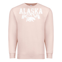Pale Pink Alaska Mountains Forest Hunting Usa Premium Sweatshirt - longCreatives