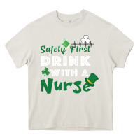 Cream Safety First Drink With A Nurse Heavy Core Tee - Bettercallsaul