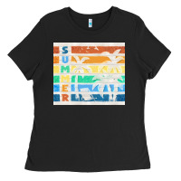 Black retro summer Ladies Tee - TumblerDesignByShophia