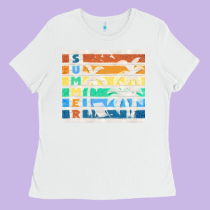 Retro Summer Ladies Tee Designed By Tumblerdesignbyshophia