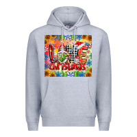 Heather Grey Love Christmas gnome Premium Hoodie - CowhideDigitalArt