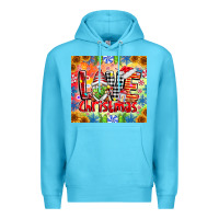 Ocean Blue Love Christmas gnome Premium Hoodie - CowhideDigitalArt