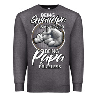 Charcoal Heather being grandpa is an honor being papa is priceless, gift dad Premium Sweatshirt - longCreatives