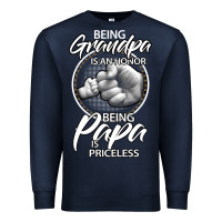 Navy being grandpa is an honor being papa is priceless, gift dad Premium Sweatshirt - longCreatives