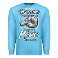 Ocean Blue being grandpa is an honor being papa is priceless, gift dad Premium Sweatshirt - longCreatives