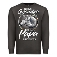 Smoke being grandpa is an honor being papa is priceless, gift dad Premium Sweatshirt - longCreatives