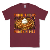 Burgundy Thick Thighs Pumpkin Pies Classic Tee - Artiststas