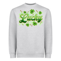 Heather Grey checkered lucky Heavyweight Sweatshirt - Artiststas