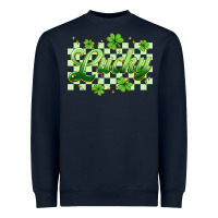 Navy checkered lucky Heavyweight Sweatshirt - Artiststas