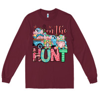 Burgundy Easter gnomes on the hunt Long Sleeve Tee - OliviaCreatesArt