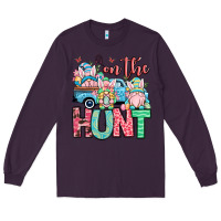 Plum Easter gnomes on the hunt Long Sleeve Tee - OliviaCreatesArt