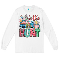White Easter gnomes on the hunt Long Sleeve Tee - OliviaCreatesArt